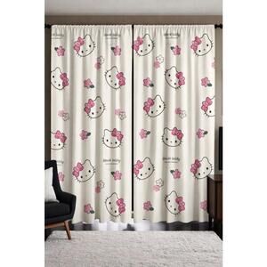 NWT Hello Kitty “The Heart Blooms In Spring” Curtains. 2 Panels. 52”W X 84”L